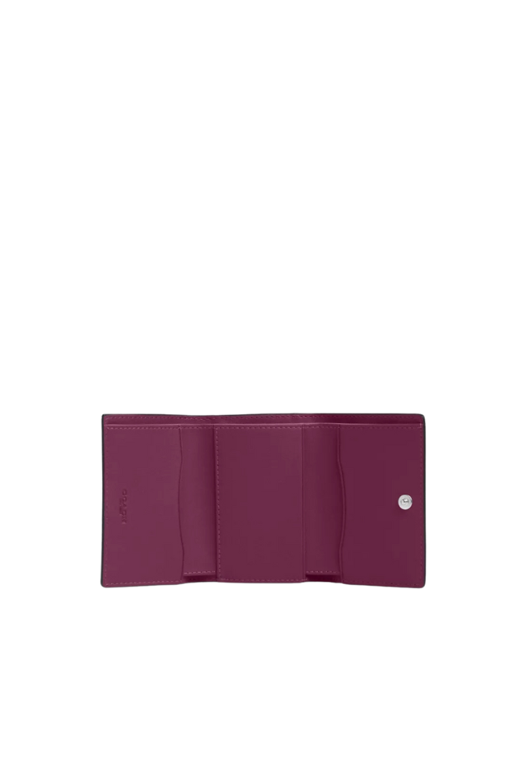 ( AS IS ) Coach Micro Wallet With Rivets In Deep Berry CM247