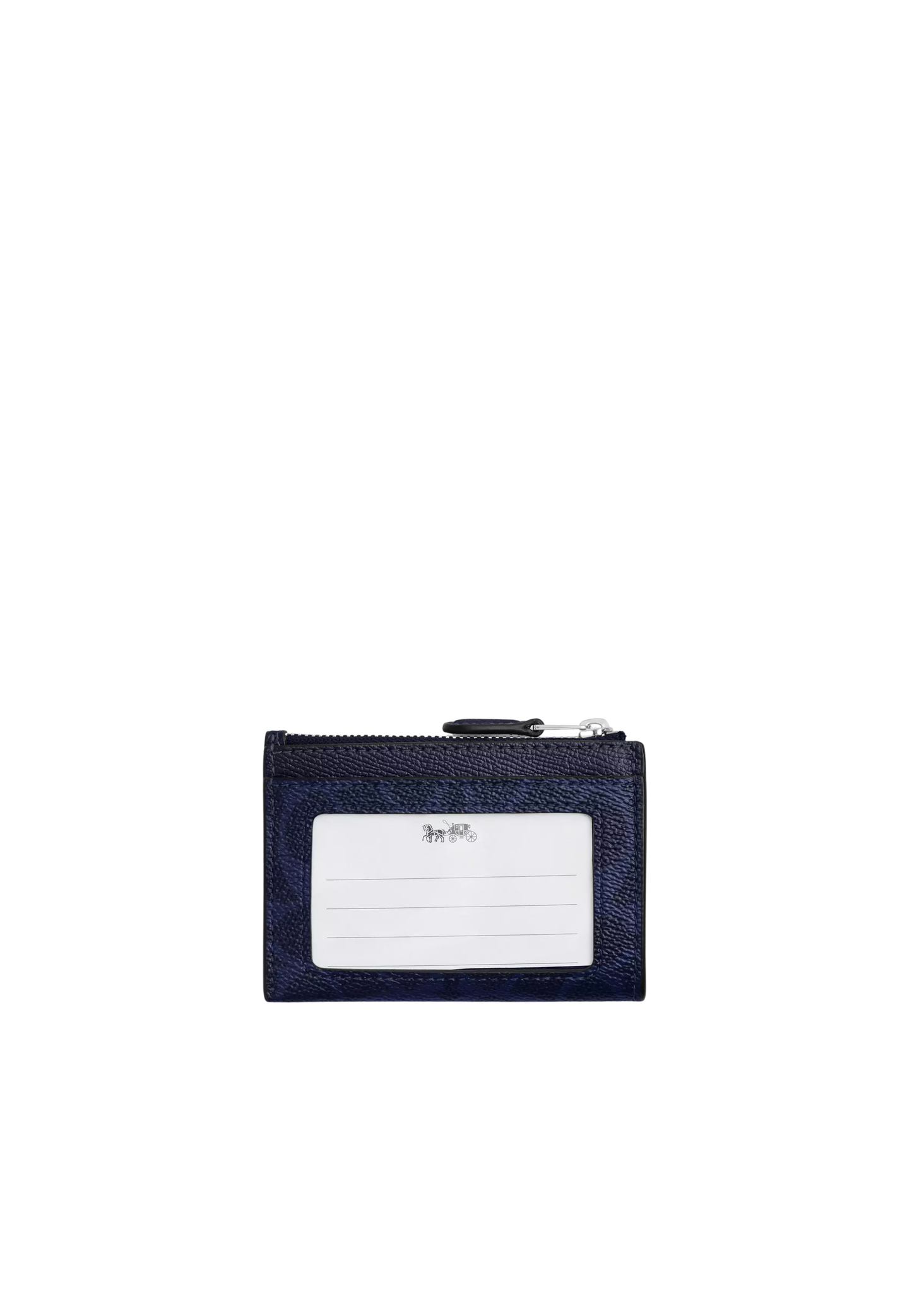 Coach Mini Skinny ID Card Case In Signature Canvas In Blue Navy CCS50