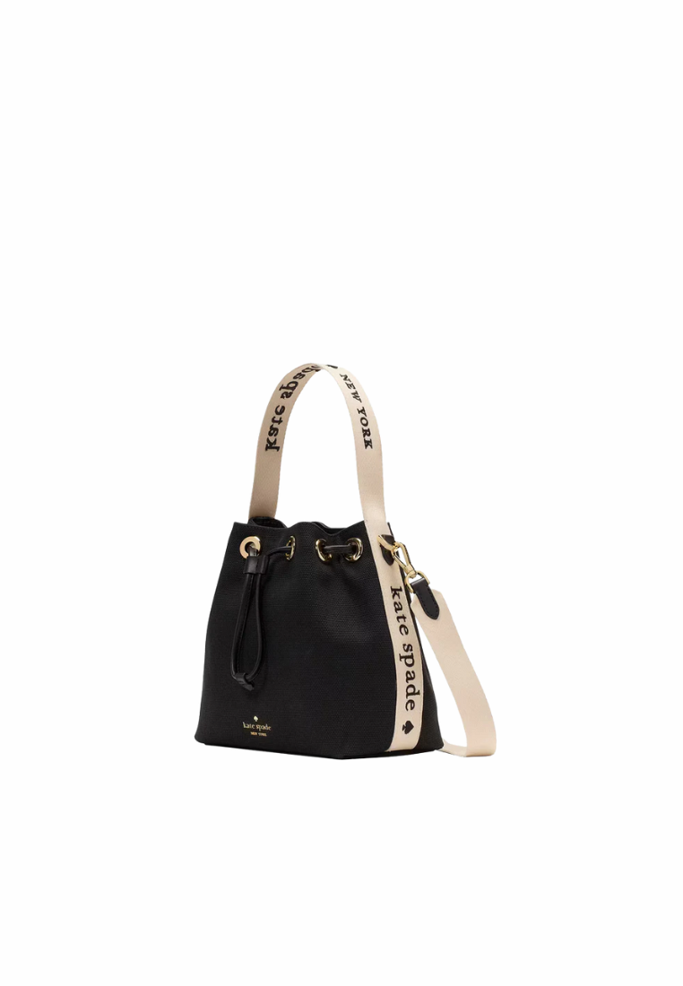 Kate Spade Kip Canvas Bucket Bag In Black KL048