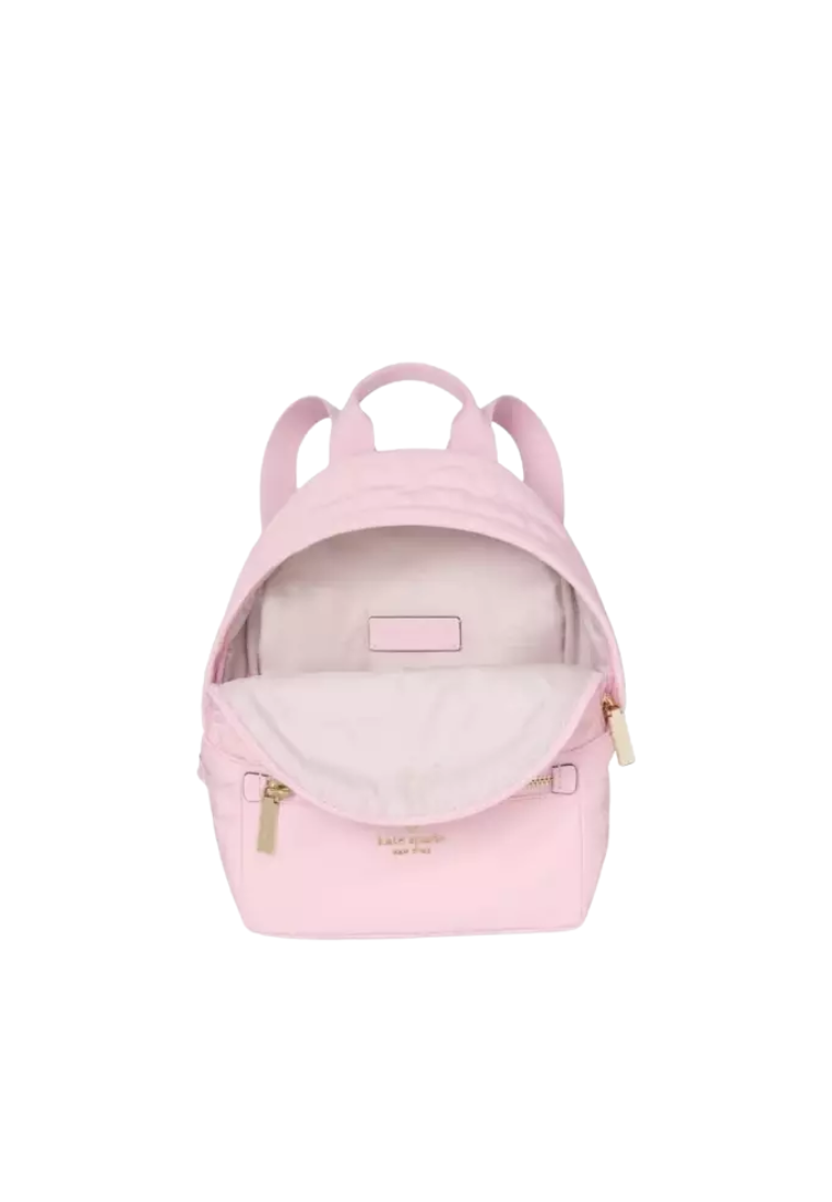 Kate Spade Flower Quilted Nylon Backpack Small In Pink Horiz KK158