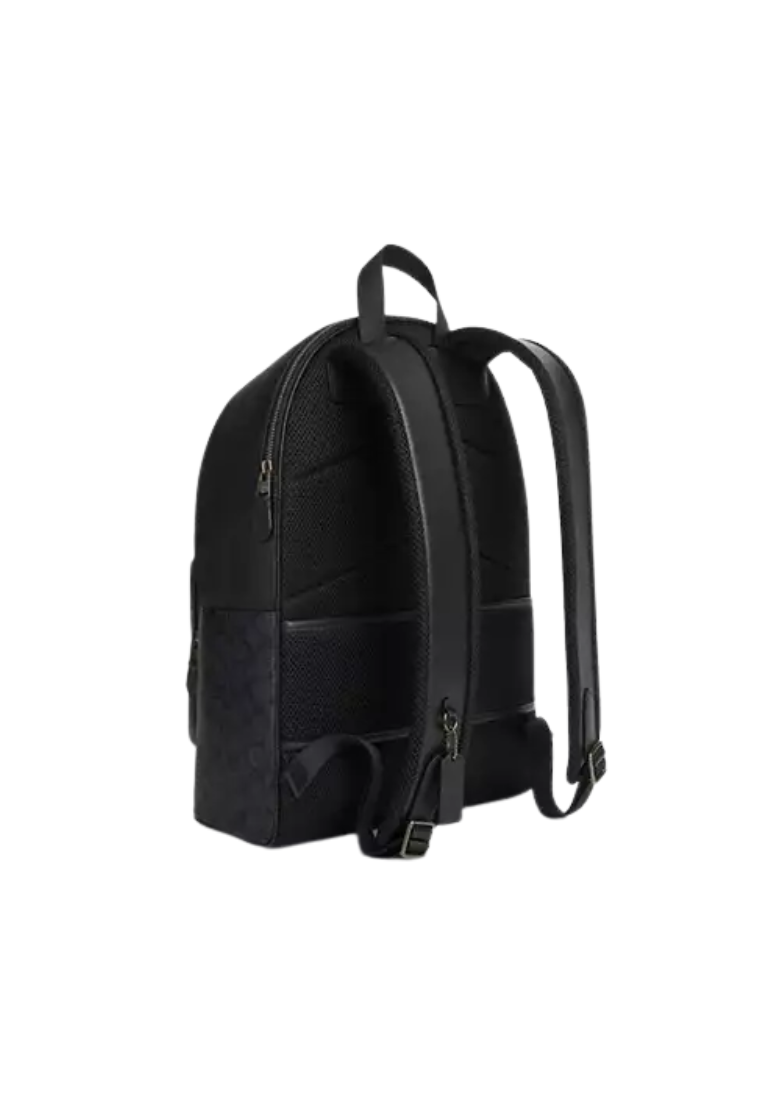 Coach West Signature Canvas Backpack In Charcoal Black CV925