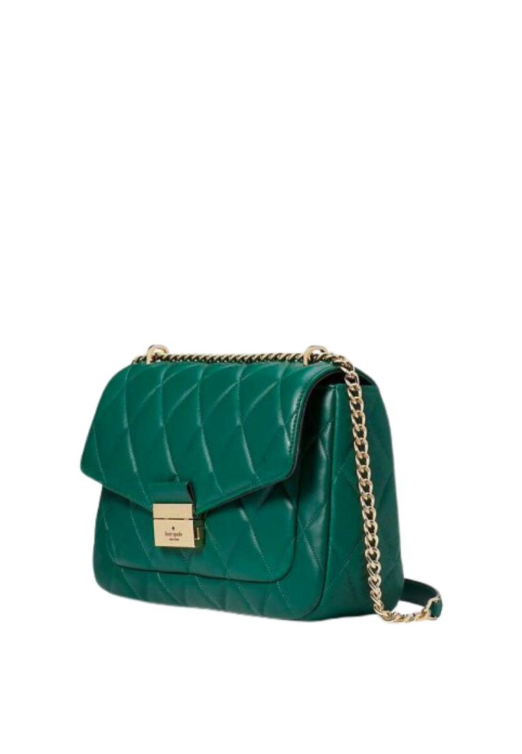 Kate Spade Carey Shoulder Bag Medium Flap In Deep Jade KA766