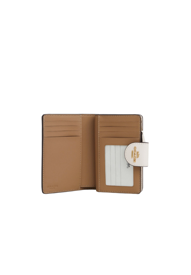 Coach Medium Corner Zip Wallet In Light Khaki Chalk Multi CQ146