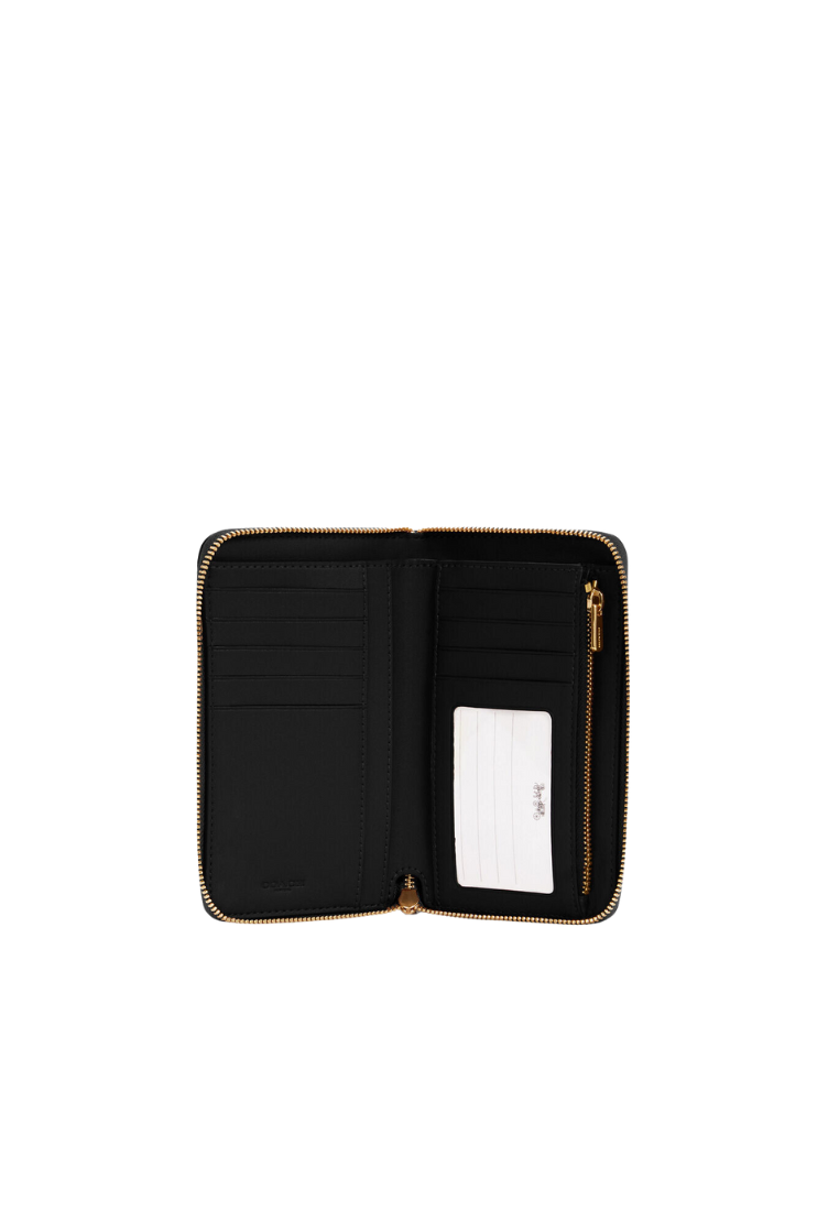Coach Medium ID C4124 Zip Wallet In Black