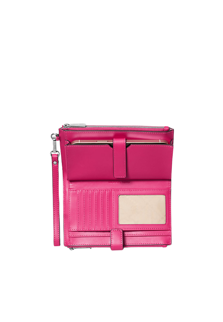 Michael Kors Jet Set Large Wristlet Ombre Signature Logo In Dragonfruit 35R5Stvw3V