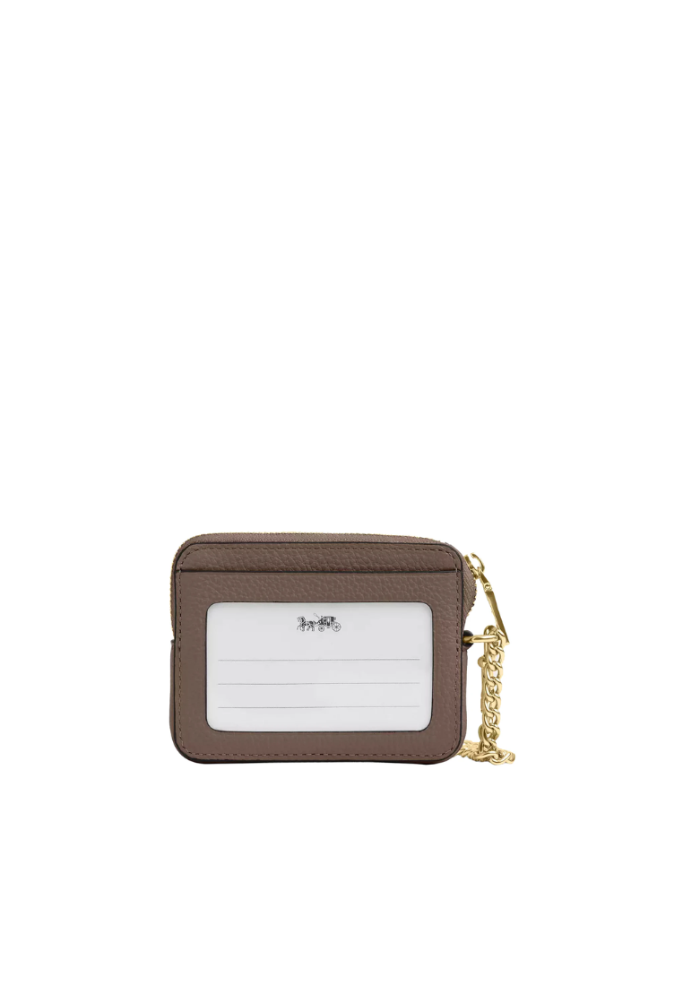 Coach Zip Card Case Card Case In Dark Stone 6303