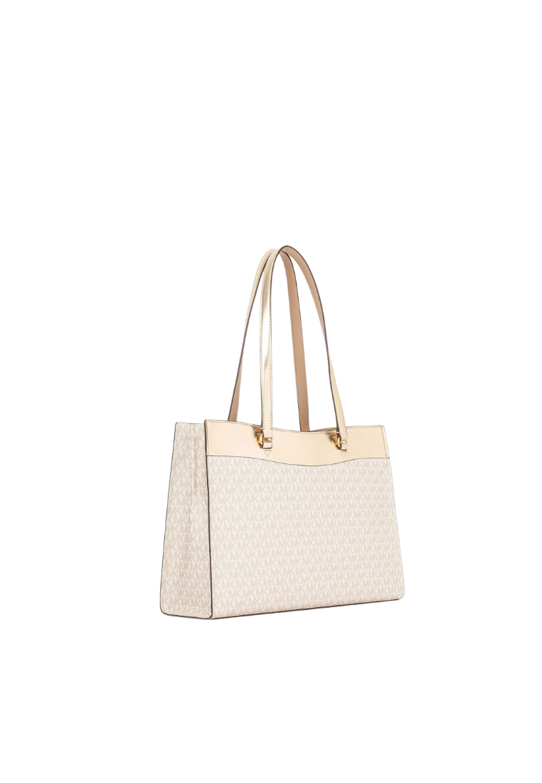 Michael Kors Jet Set Tote Bag Large Logo Functional Pockets In Pale Gold 35F4Gtvt3B