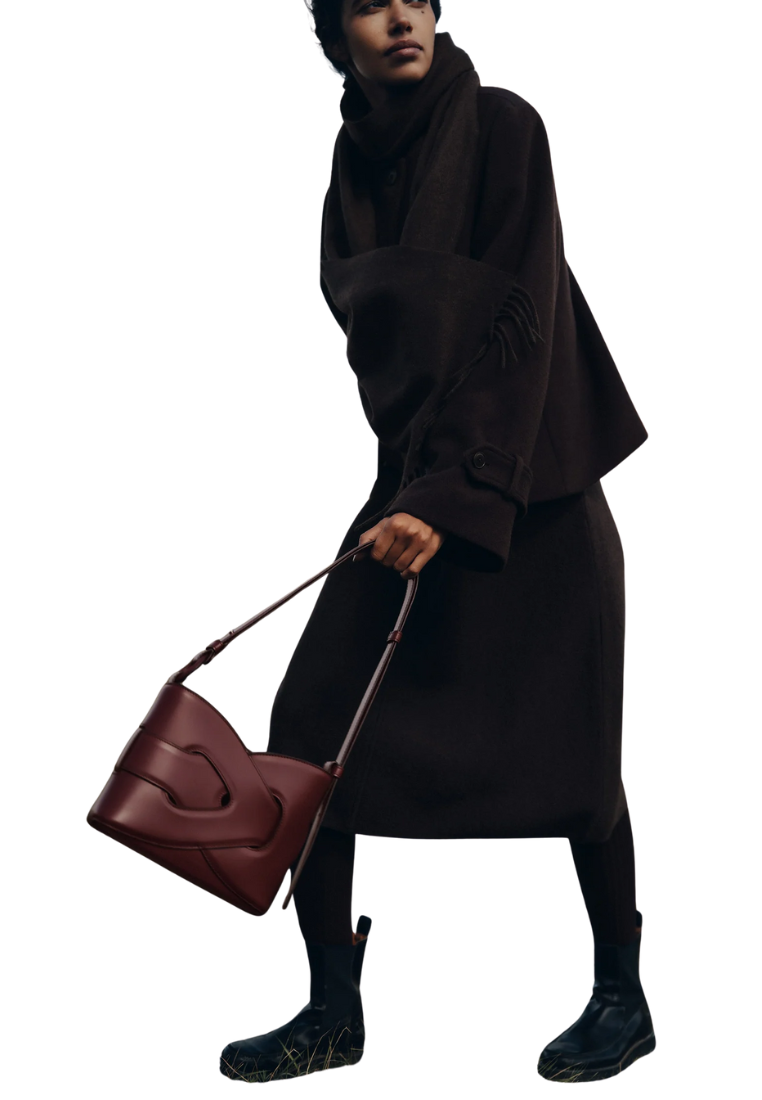 ( PREORDER ) Polene Nodde Shoulder Bag In Smooth Black Cherry
