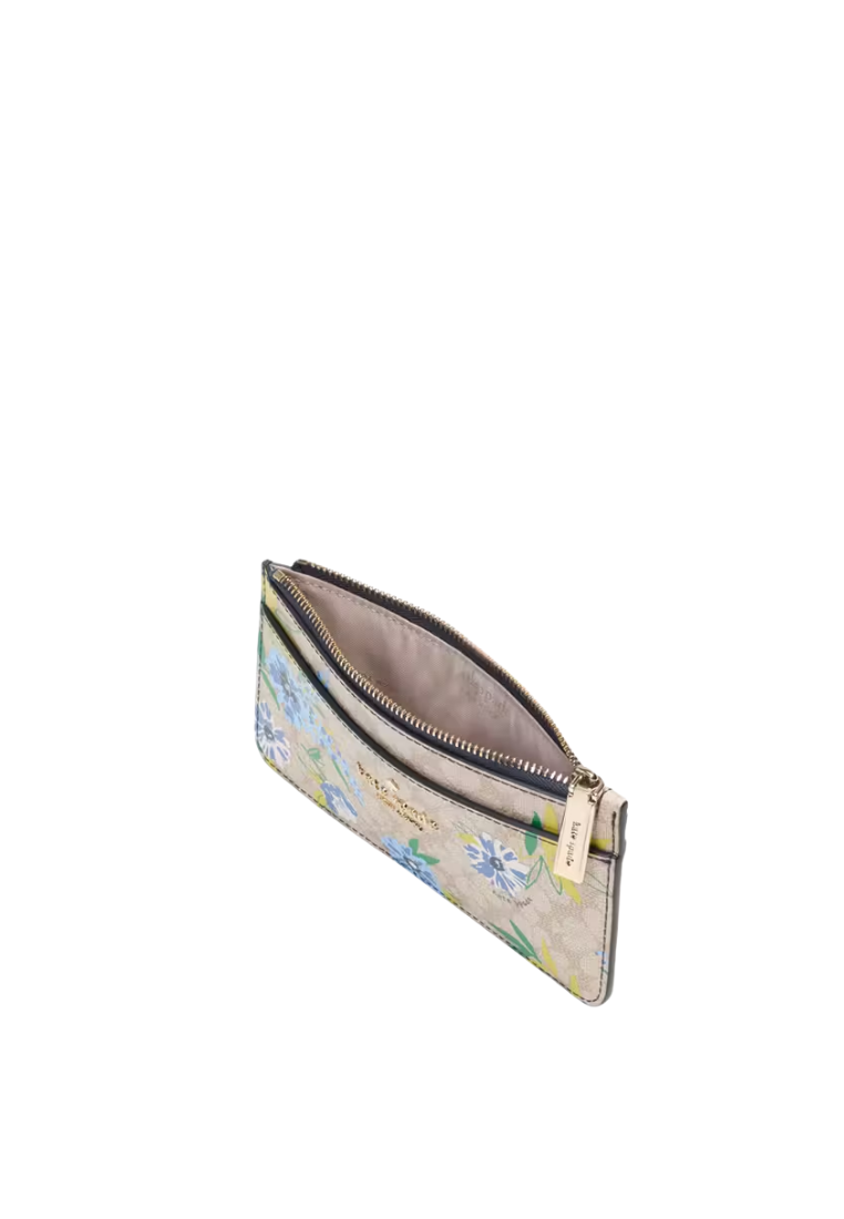 Kate Spade Spade Flower Floral Large Slim Card Holder In Blazer Blue KK913