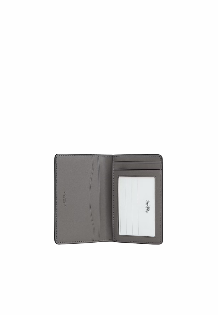 Coach ID Card Wallet In Signature Canvas In Grey Multi CCF99