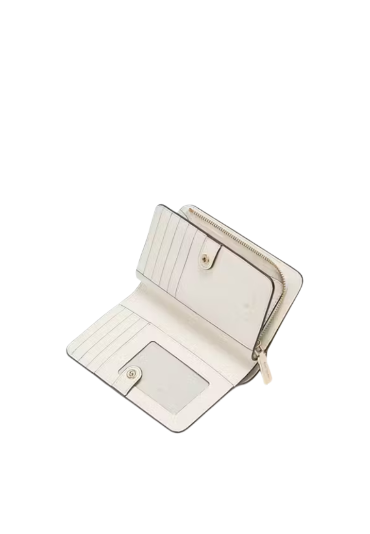Kate Spade Lena Straw Wallet Medium Billfold In Meringue KK925