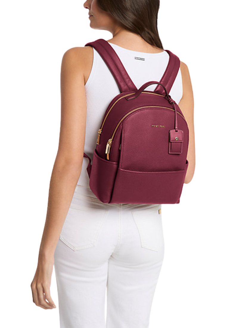 ( PREORDER ) Michael Kors Sable Medium Pebbled Leather Backpack In Mulberry 30T5G3XB2L
