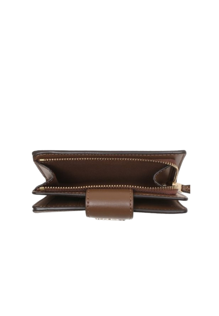 Coach Medium Signature C0082 Corner Zip Wallet In Khaki Saddle