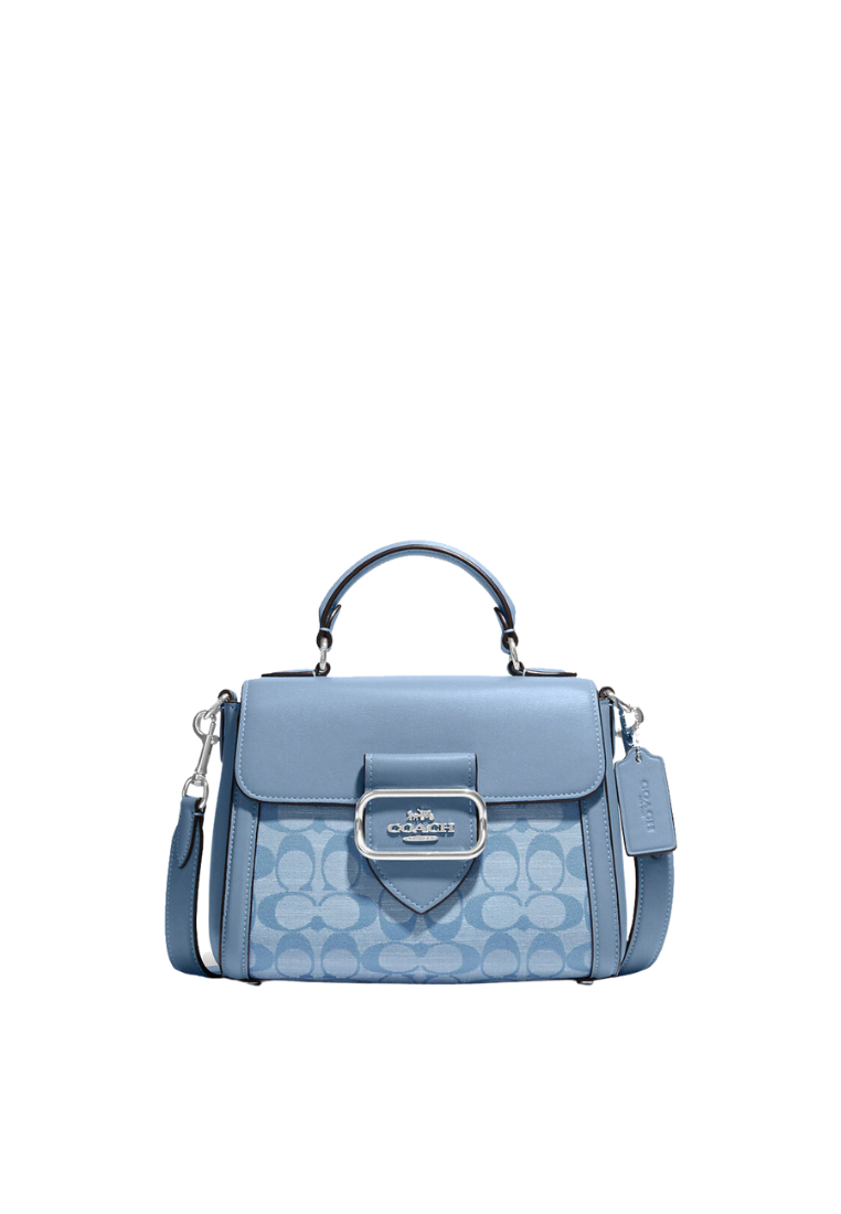 Coach Morgan CH142 Top Handle Satchel In Signature Chambray In Cornflower Multi