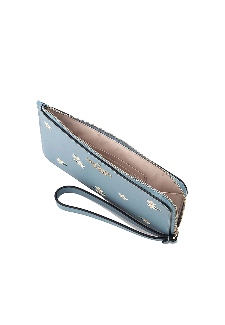 Kate Spade Medium L-zip Lucy Wristlet In Polished Blue KD903