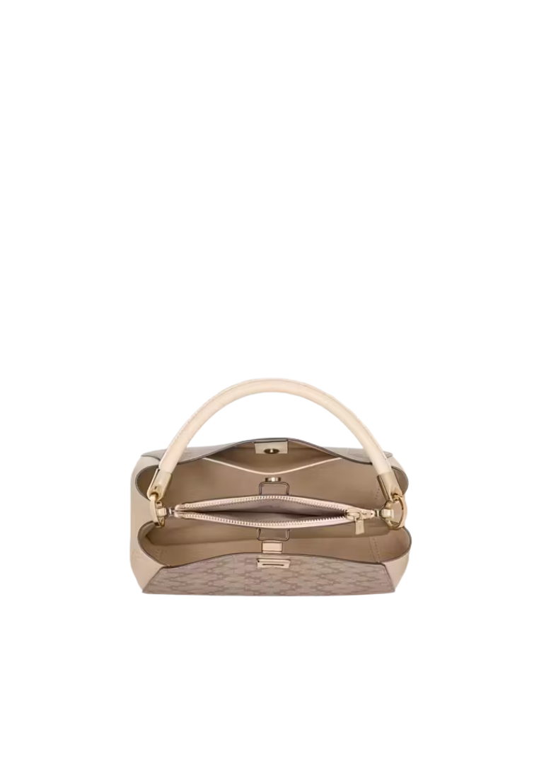 ( PREORDER ) Kate Spade Spade Flower Pvc Medium Top Handle Satchel In Dark Beige Multi KK998