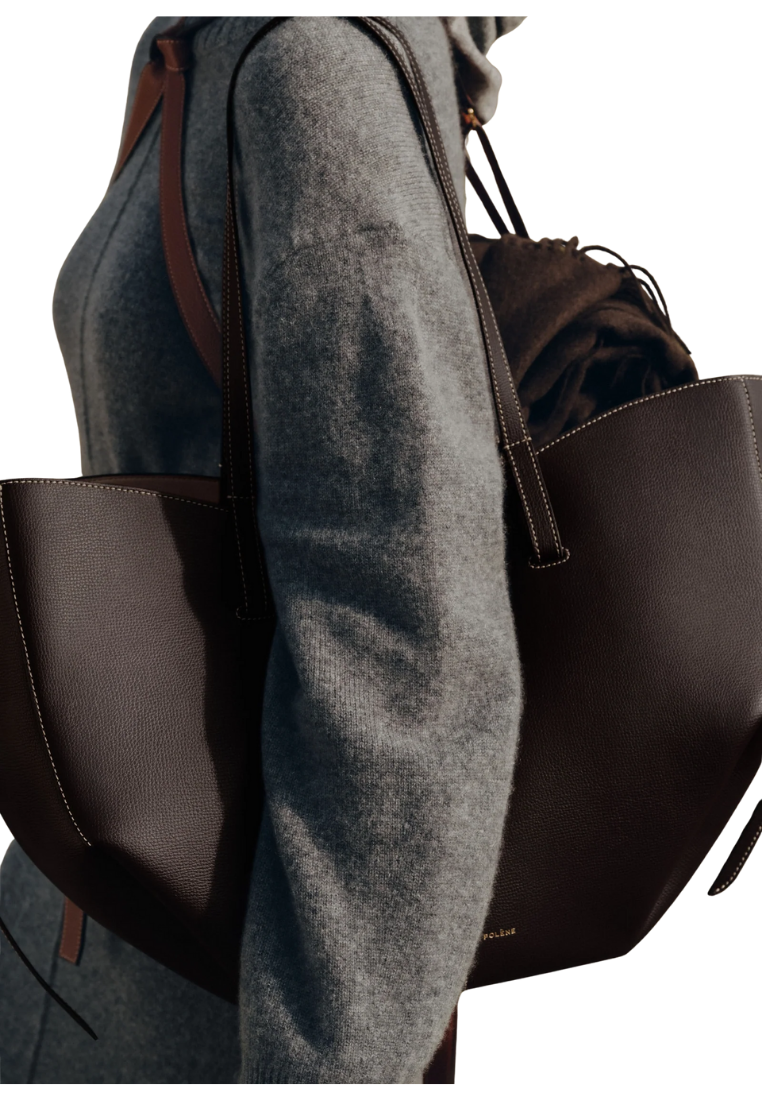( PREORDER ) Polene Cyme Shoulder Bag In Textured Ebony