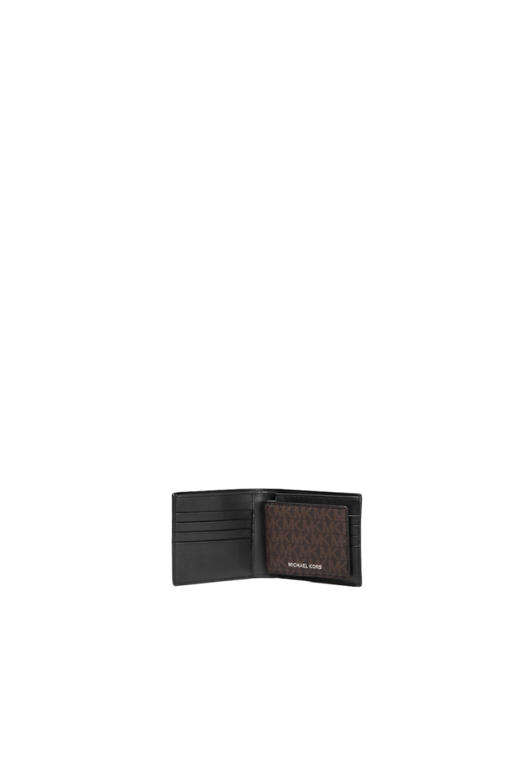 Michael Kors Cooper Billfold 36U9LCRF6B Wallet With Passcase In Brown Black