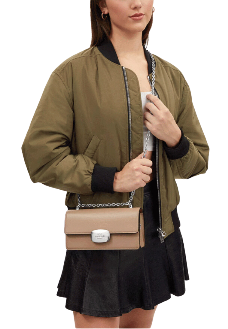 Coach Eliza Flap Crossbody Bag In Taupe CP008