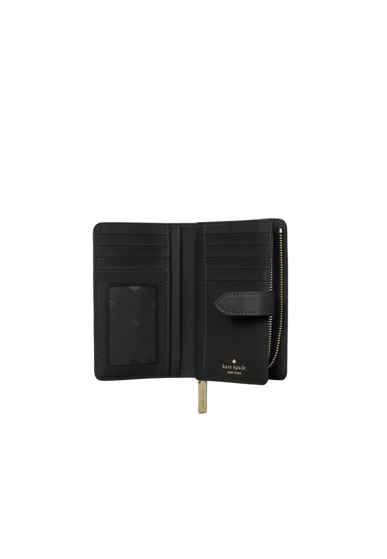 Kate Spade Carey Medium Compact Wallet In Black Multi KG424