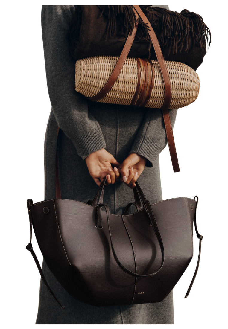 ( PREORDER ) Polene Cyme Shoulder Bag In Textured Ebony