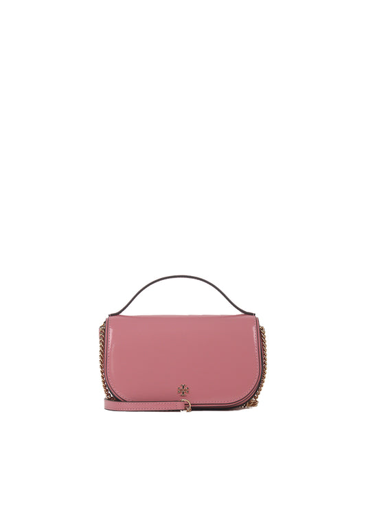 Tory Burch Emerson Patent Crossbody Bag In Pink Ginger 142346