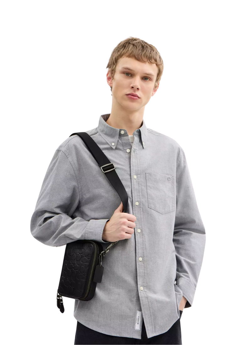 Coach Stanton Crossbody Bag Signature Leather In Black CY909