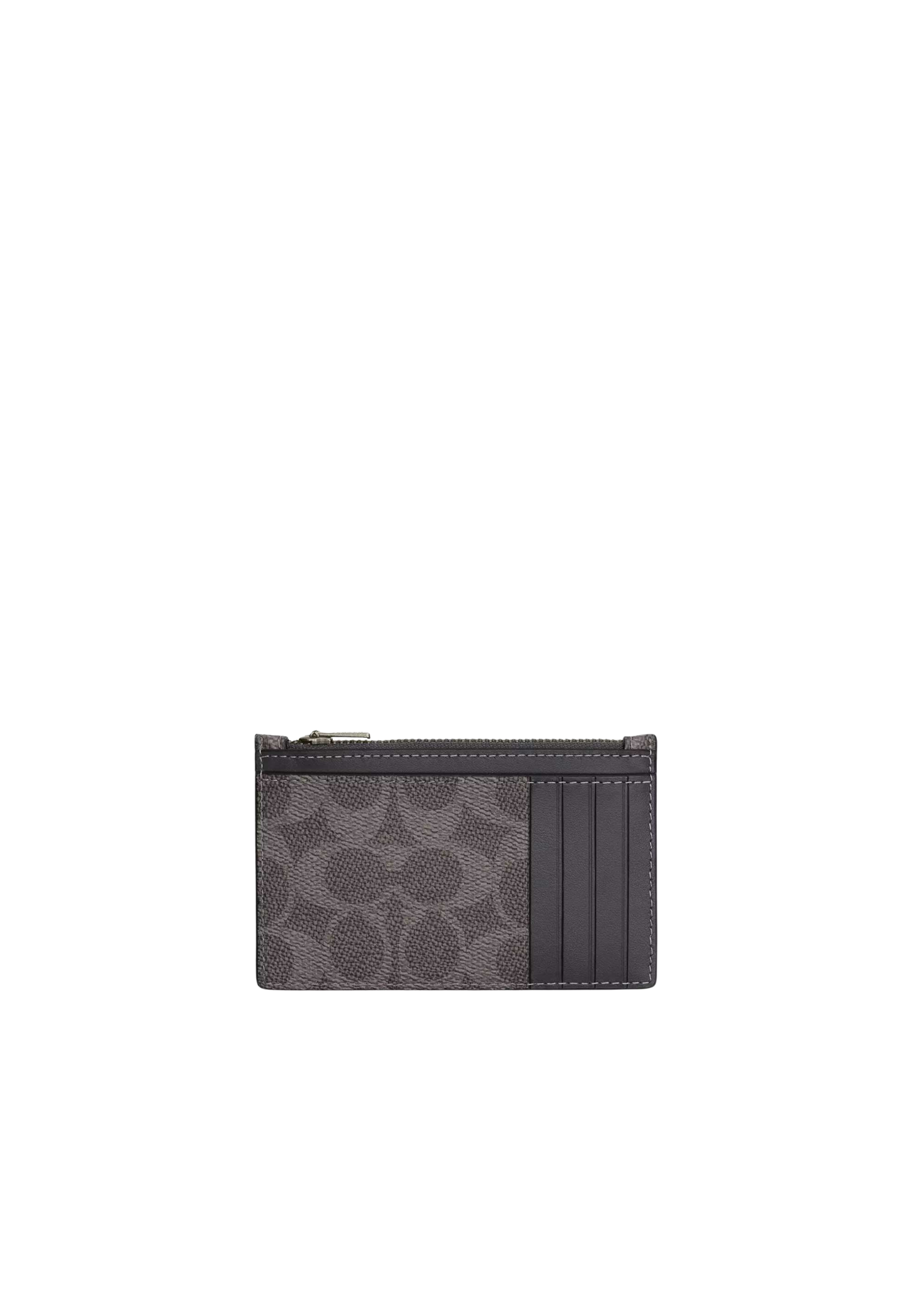 Coach Zip Card Case Card Case signature Canvas In Grey Charcoal CV764