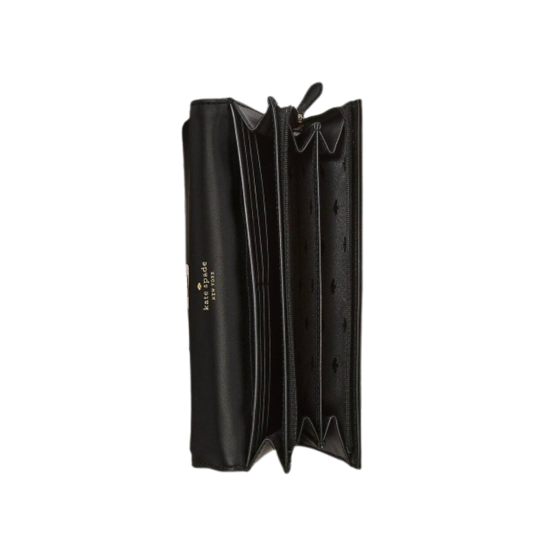 Kate Spade Natalia KA191 Boxed Large Turn Lock Wallet In Black