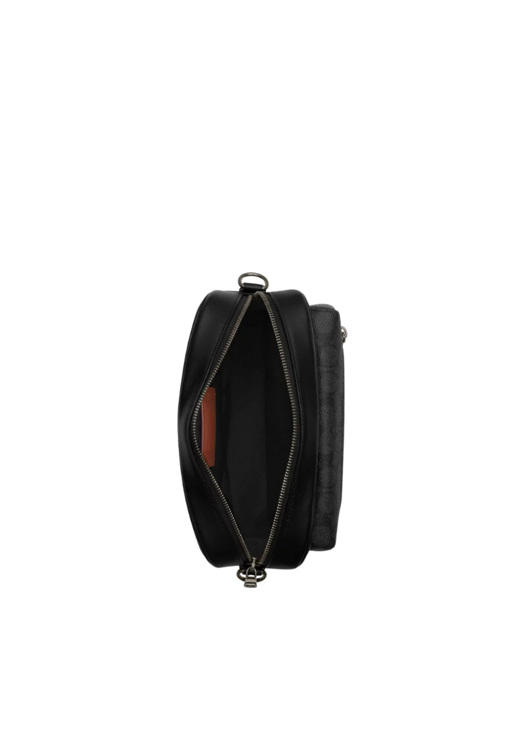 Coach Elias Crossbody Bag Signature Canvas In Charcoal Black CZ401