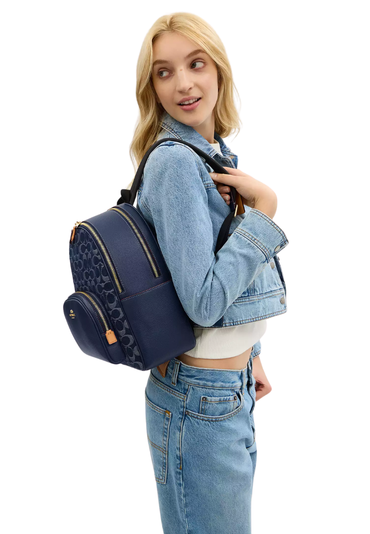Coach Court Backpack signature In Denim Natural CZ778