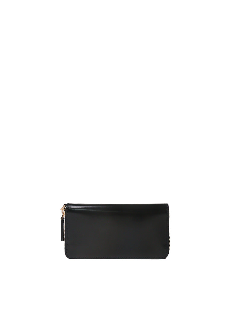 Tory Burch Emerson Patent Zip Around Continental Wallet In Black 162753