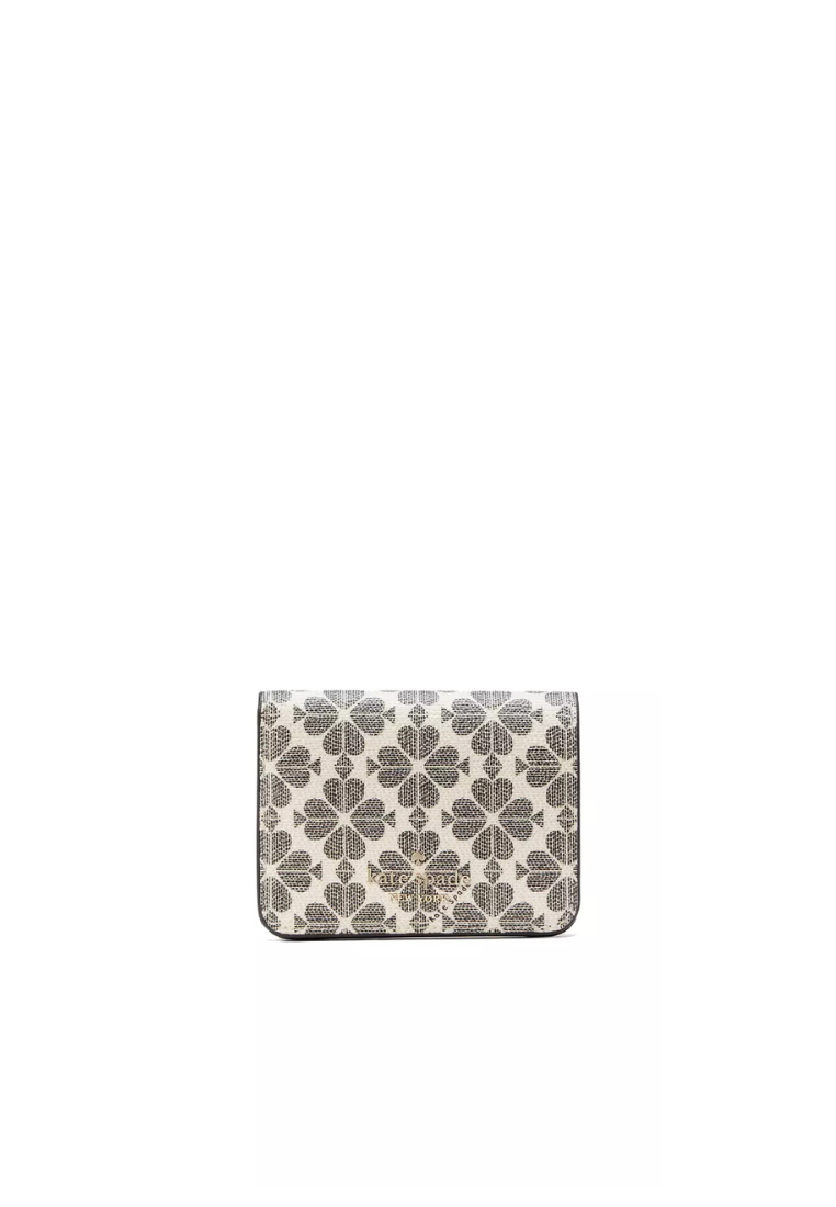 Kate Spade Signature Spade Flower Small Bifold Wallet In Black Multi KG493