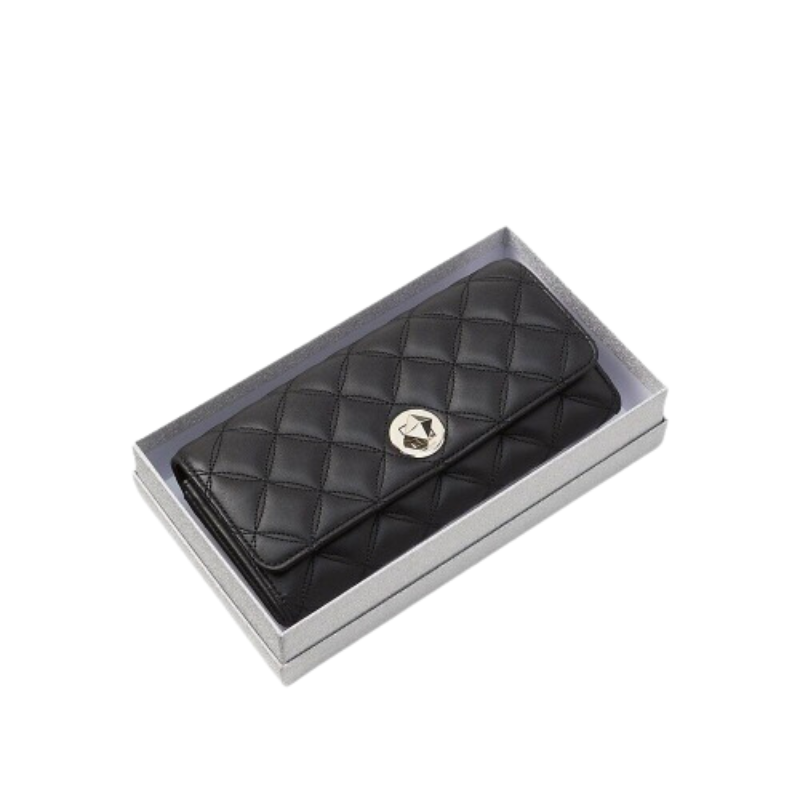 Kate Spade Natalia KA191 Boxed Large Turn Lock Wallet In Black