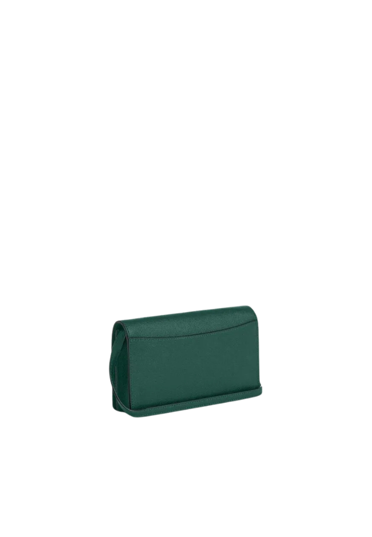 Coach Anna Foldover Clutch Crossbody Bag In Emerald Green CX592