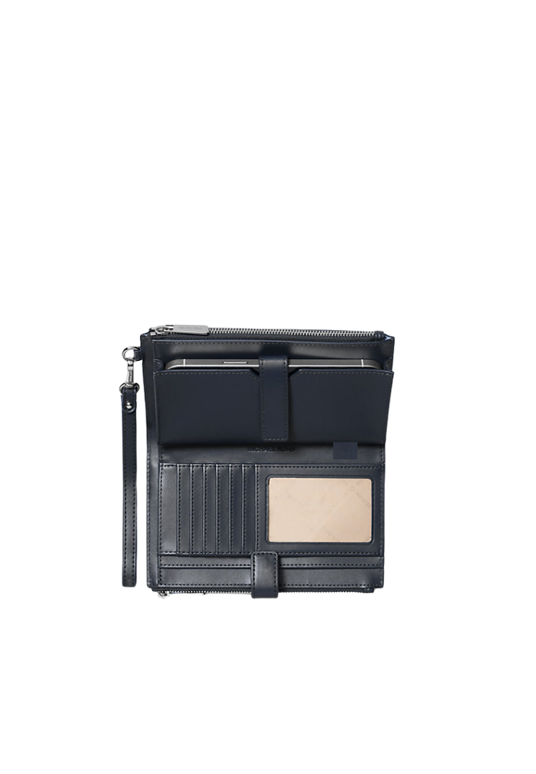 Michael Kors Jet Set Signature Logo Large Ombre Wallet In Navy Bleu Marine 35R5STVW3V