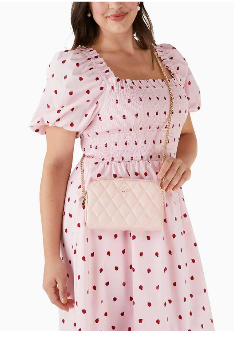 Kate Spade Carey Quilted Mini Camera Crossbody Bag In Conch Pink KA592