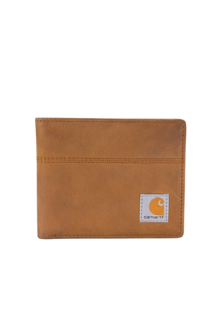 Carhartt Saddle WW0207 Leather Bifold Wallet In Khaki