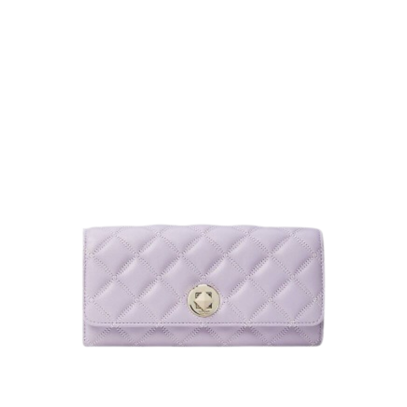 Kate Spade Natalia KA191 Boxed Large Turn Lock Wallet In Lilac Fros