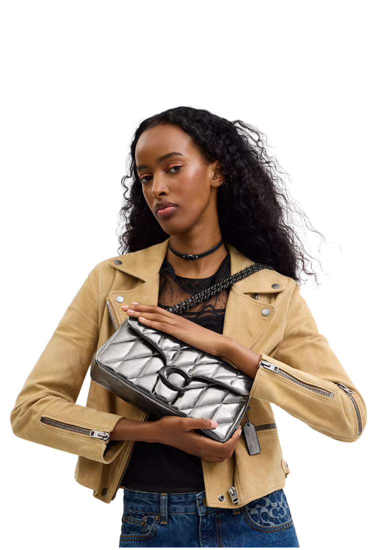( PREORDER ) Coach Tabby 26 With Quilting Shoulder Bag In Pewter Anthracite CW594