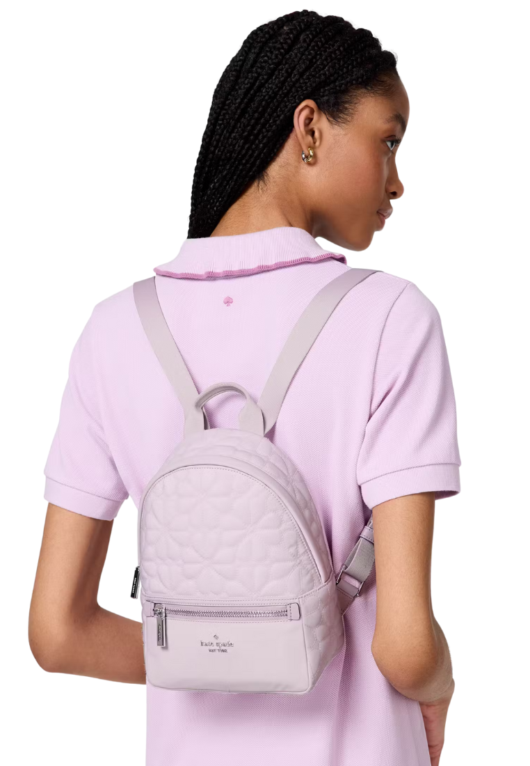 Kate Spade Spade Flower Quilted Small Backpack In Pale Amethyst KK158