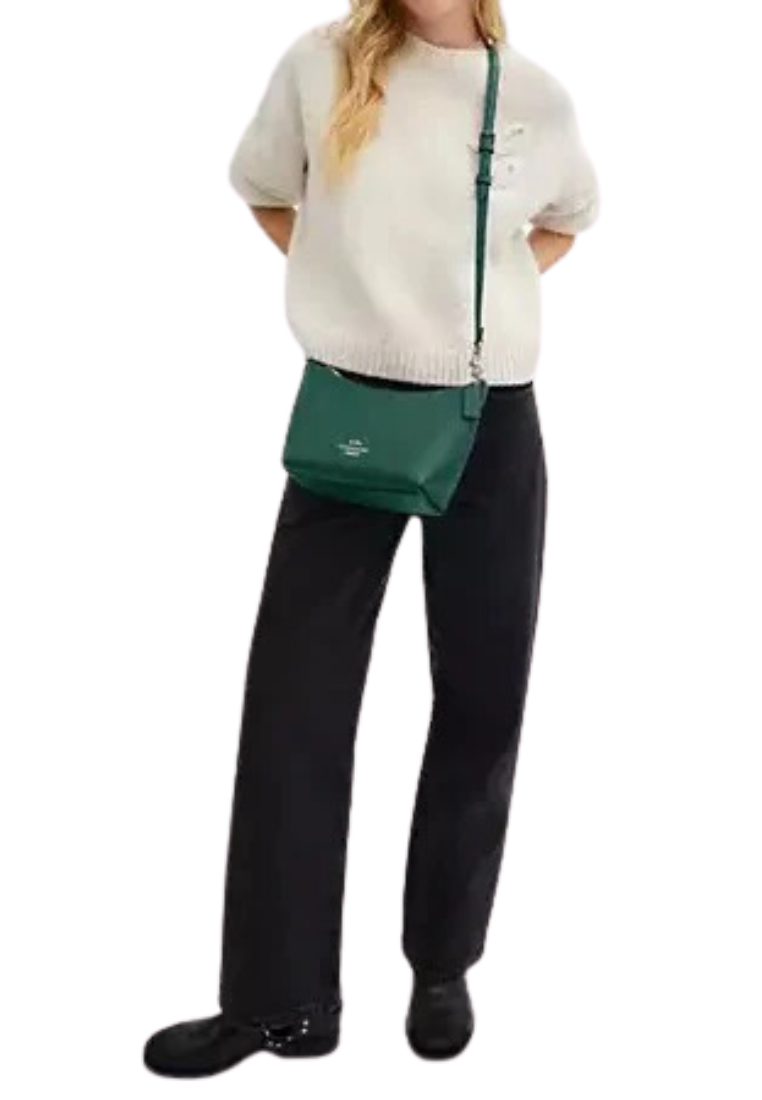 Coach Zip Top Crossbody Bag In Emerald Green CW336