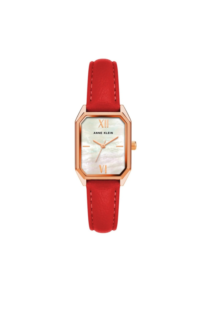 Anne Klein Women Gold Tone AK-3874RGRD Red Strap Watch