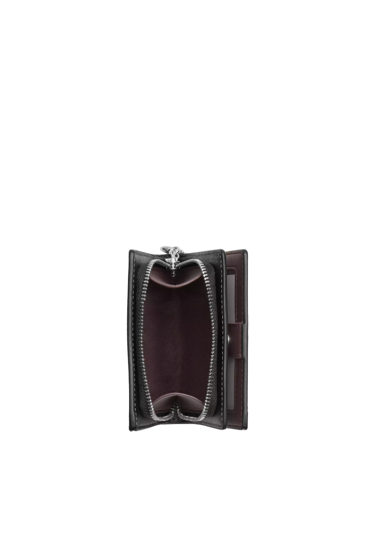 Coach Snap Wallet With Heart Bolt Print In Black Multi CW537