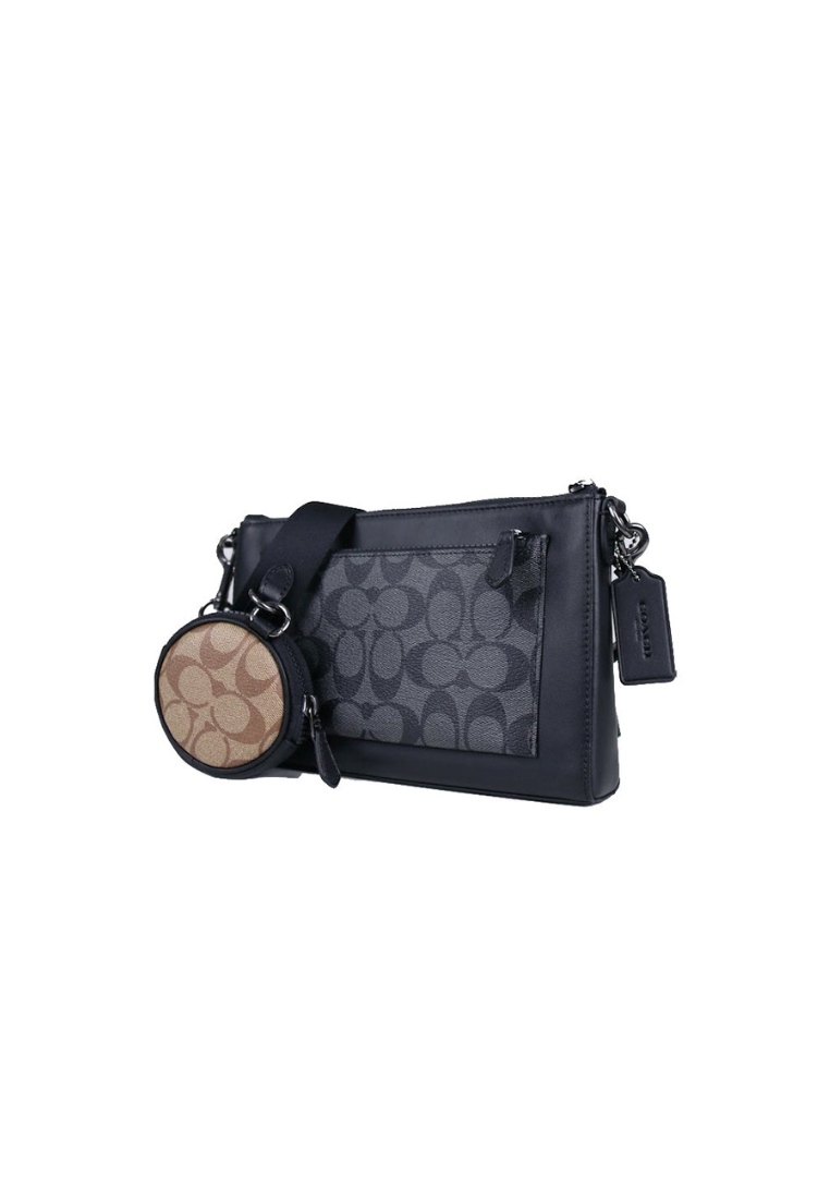 Coach Signature Holden C5598 Crossbody Bag In Charcoal Black Multi