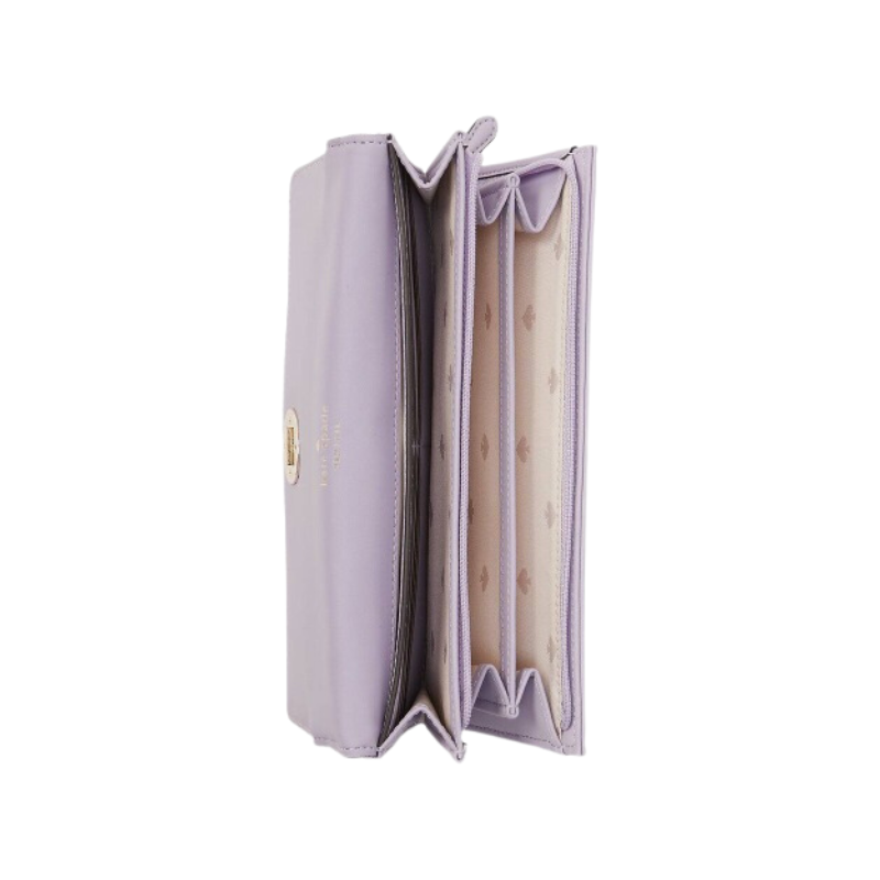 Kate Spade Natalia KA191 Boxed Large Turn Lock Wallet In Lilac Fros