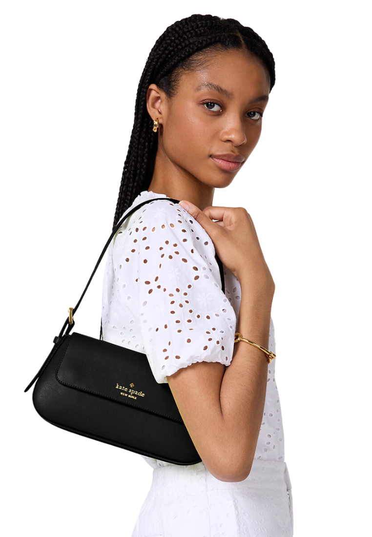 Kate Spade Madison Small Flap Shoulder Bag In Black KK952