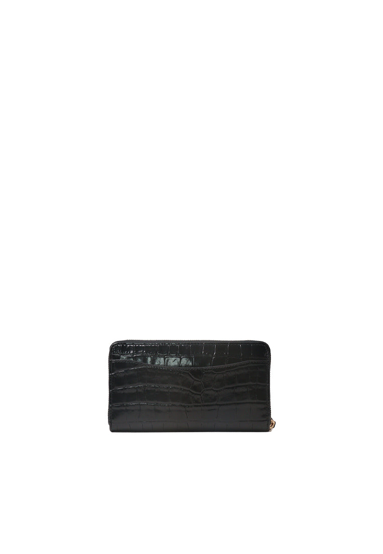 Tory Burch Britten Embossed Zip Continental Wallet In Black 145345