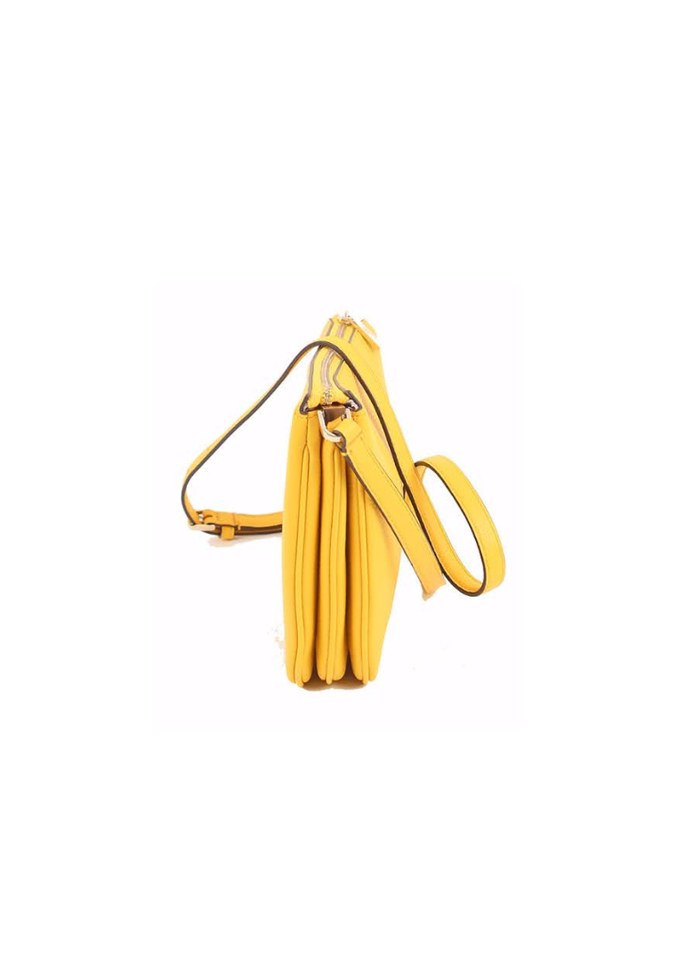 Kate Spade Leila Pebble Leather WKR00448 Triple gusset Crossbody Bag In Sunflower Field