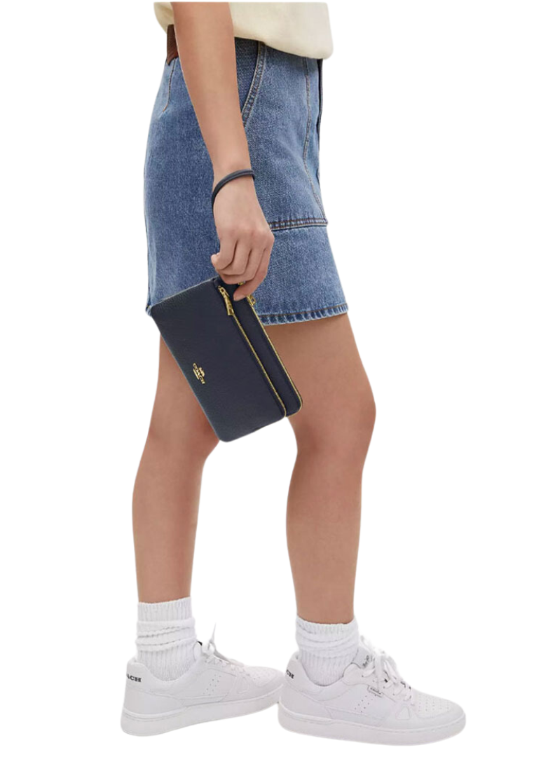 Coach Double Zip Wristlet In Midnight CU919